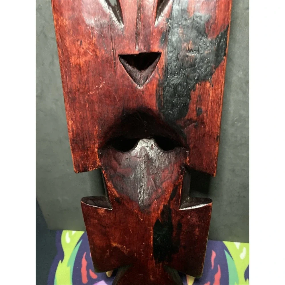 Hand Carved Benin Rare Tribal Mask Wall Hanging 13